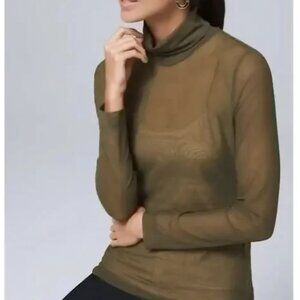 White House Black Market sheer mesh turtleneck